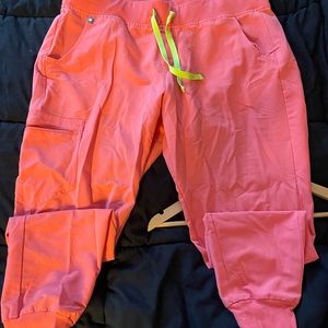Figs Hot Coral Pants XL Jogger style